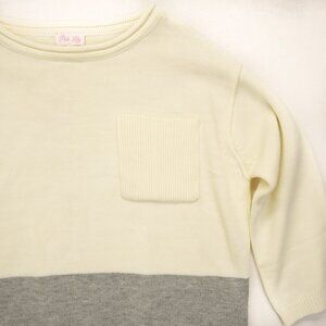 Pink Lily Women's Oversized Colorblock White and Gray Sweater Size M